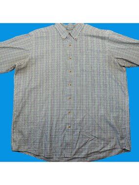 L.L. Bean Mens XXL Tall Plaid Short Sleeve Button-Down Shirt Traditional Fit